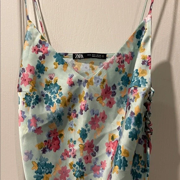 Zara Multicolor Floral Midi Dress - Picture 2 of 5